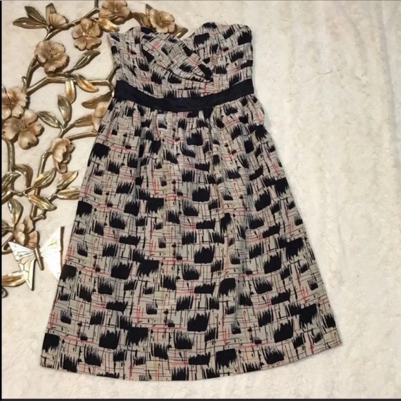 Anthropologie Burlapp Blurred Geo Shapes Silk Dress Size 2 - Picture 6 of 9